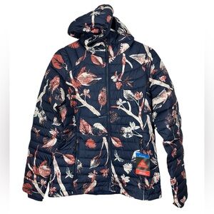 Columbia Women’s White Out II Hooded Puffer Jacket Omni Heat FLORAL Size MEDIUM